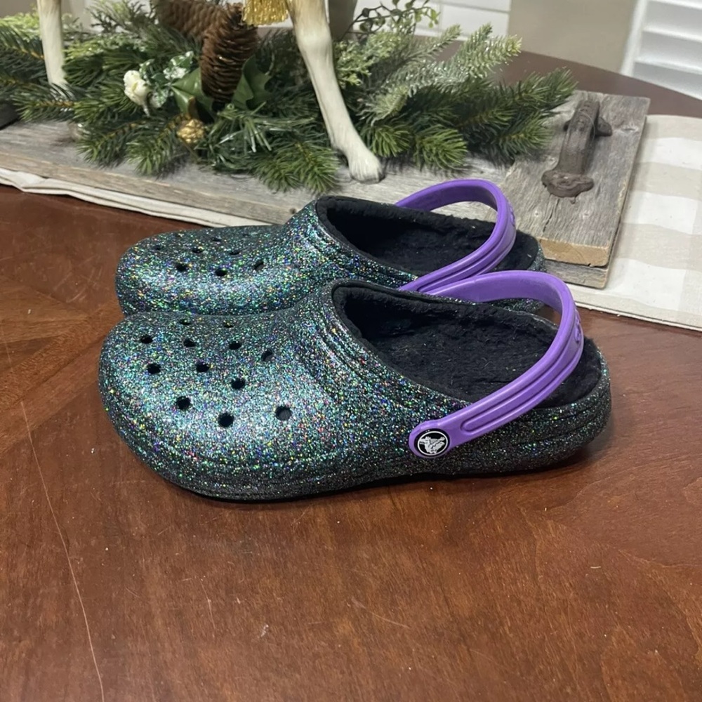 CROCS Kids Shoes in Glitter and Purple